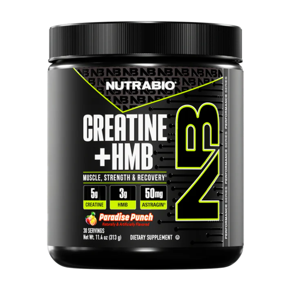 NutraBio, Monohydrate Creatine+ HMB, Micronized Powder, Fast Absorption and Maxizimes Muscle, 30ser
