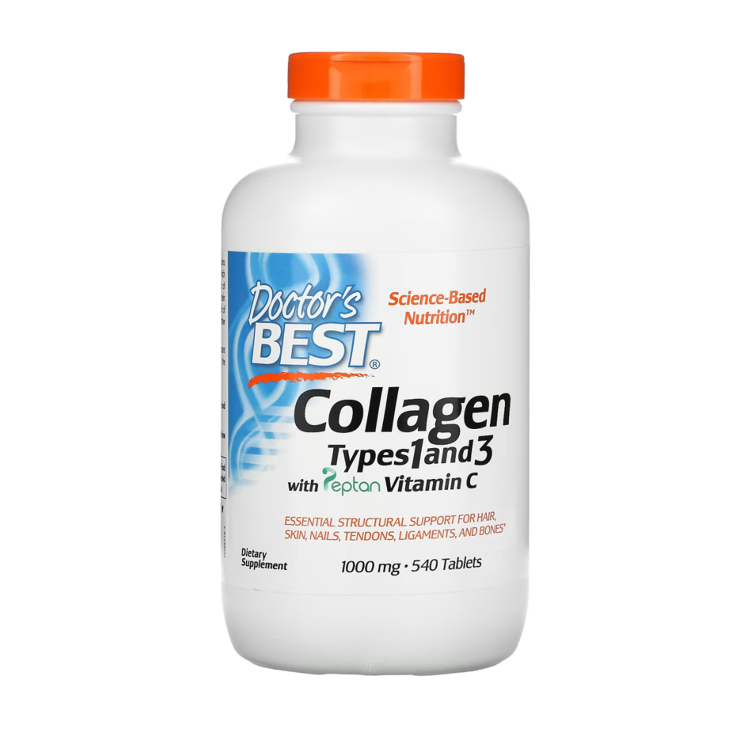 Doctor's Best, Collagen Types 1 And 3 With Vitamin C, 1000 Mg, 180 Tablets