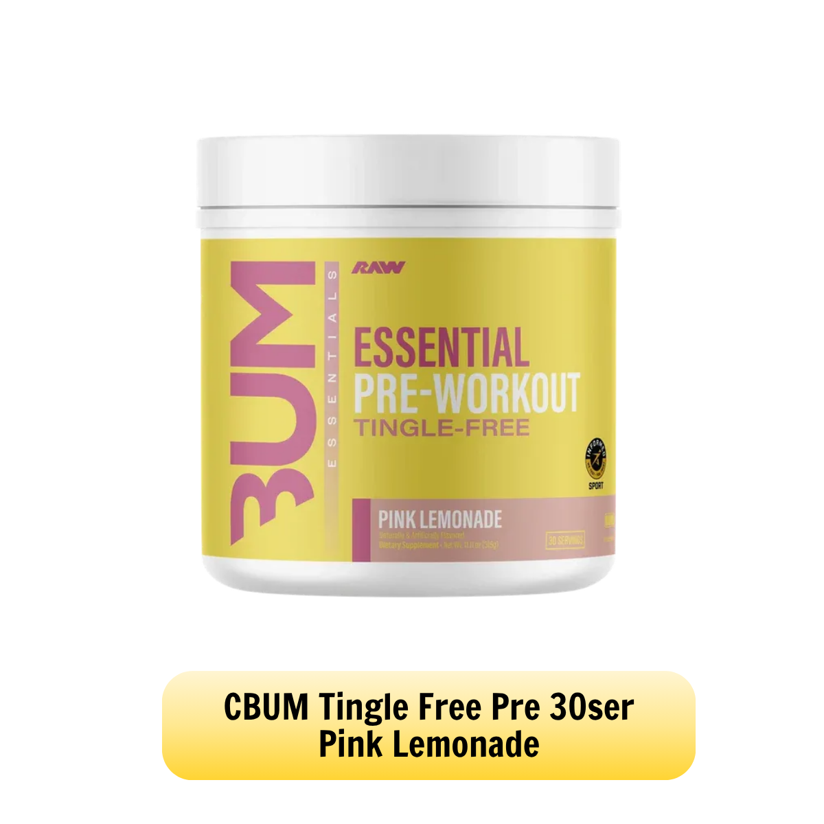 RAW Nutrition Essential Tingle-Free Pre-Workout Powder 200mg Caffeine, No Beta-Alanine, Energy Focus Pump 30 servings