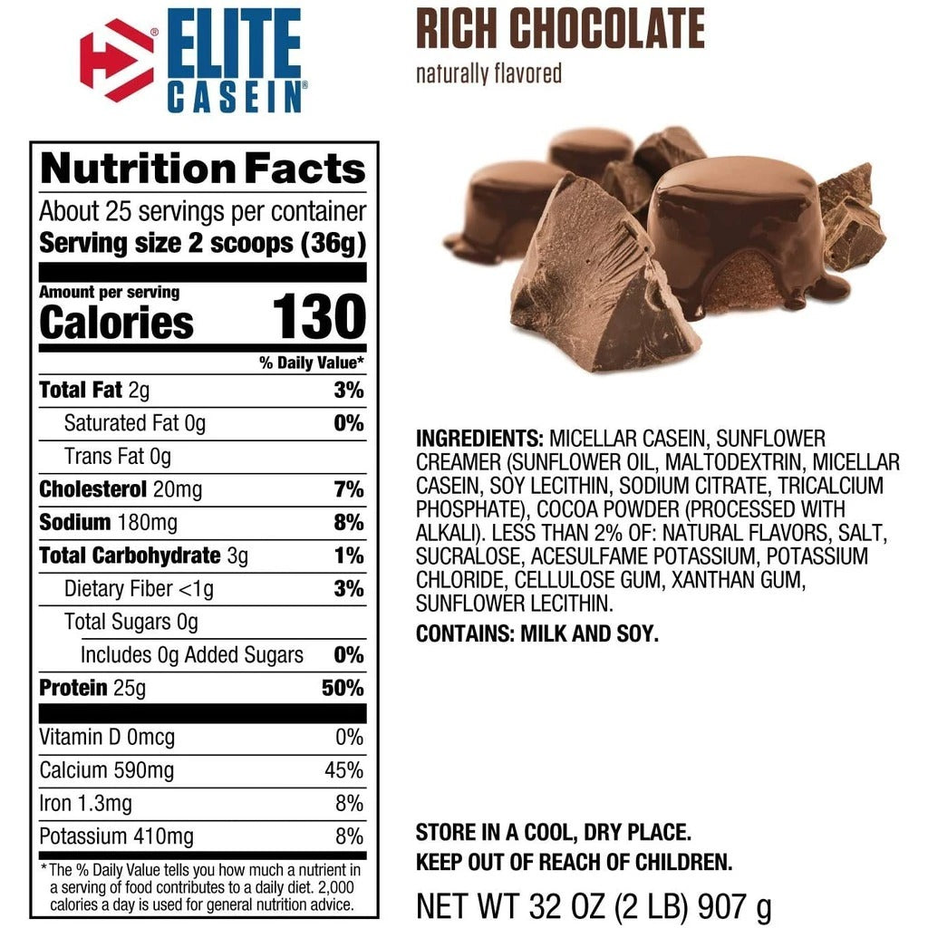 Dymatize Nutrition, Elite Casein, 2lbs EXP 01/10/2025 - Ultimate Sup Singapore