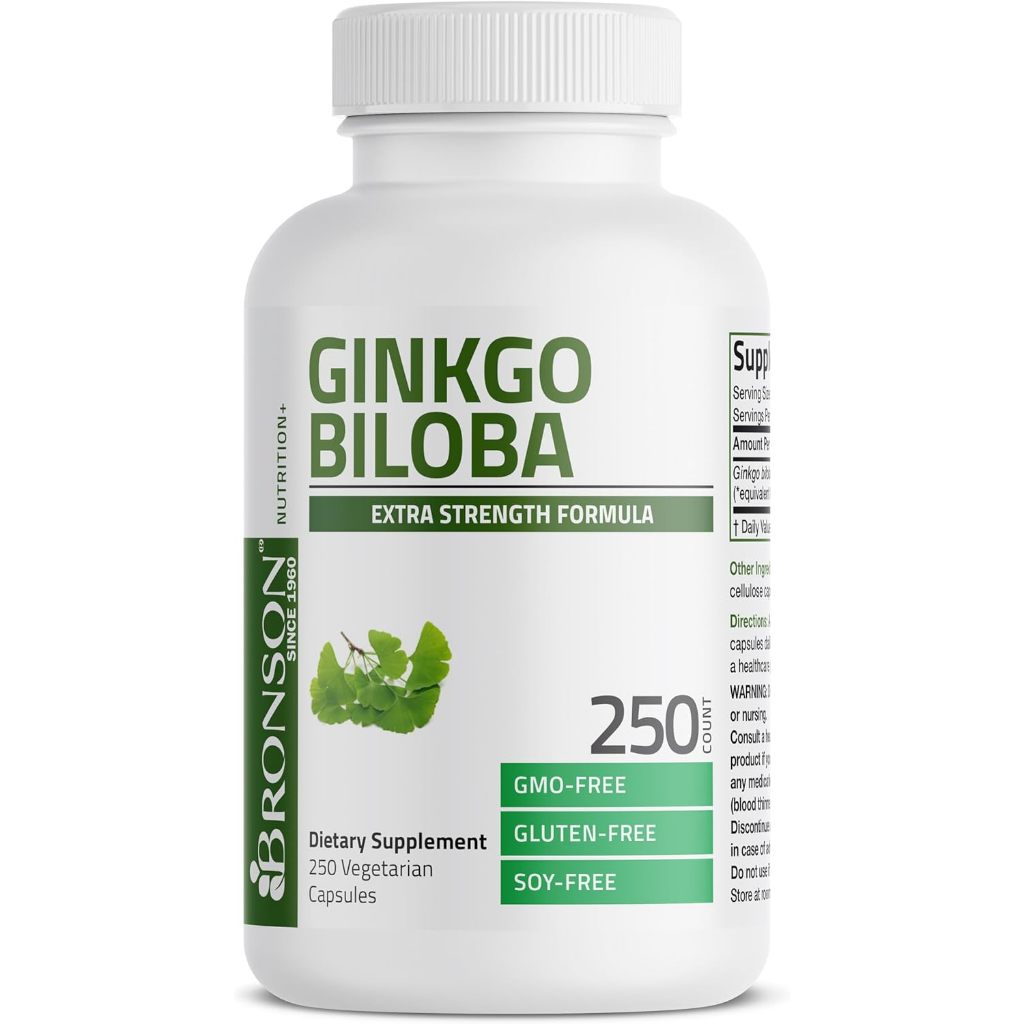 Bronson, Ginkgo Biloba Extra Strength Supports Brain, 250cap