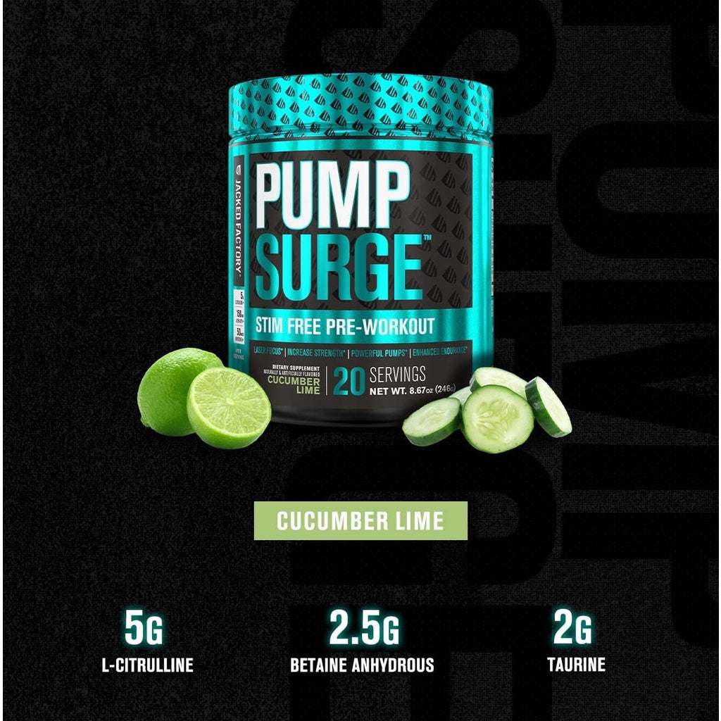 Jacked Factory, Pump Surge, Stim Free PreWorkout, 20 servings