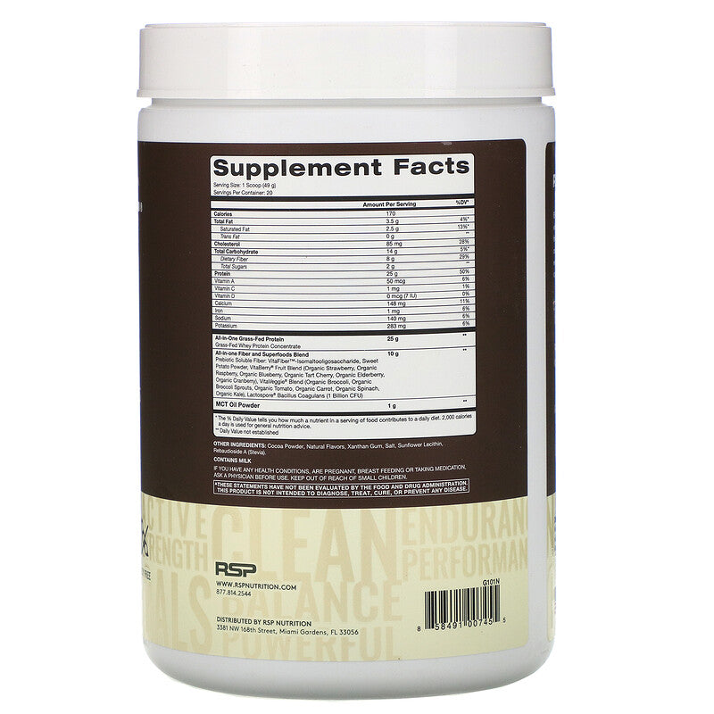 RSP Nutrition, TrueFit Meal Replacement, GrassFed Whey Protein