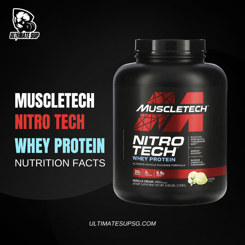 Nutrition Facts of Muscletech Nitro Tech Whey Protein