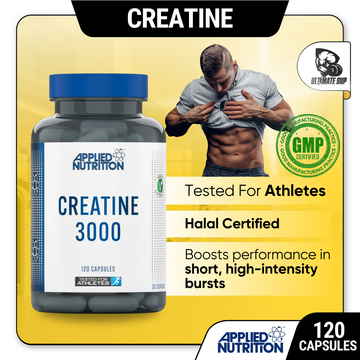 Applied Nutrition, Halal Creatine 3000, Creatine Monohydrate, Increase Performance 30 servings - Ultimate Sup Singapore