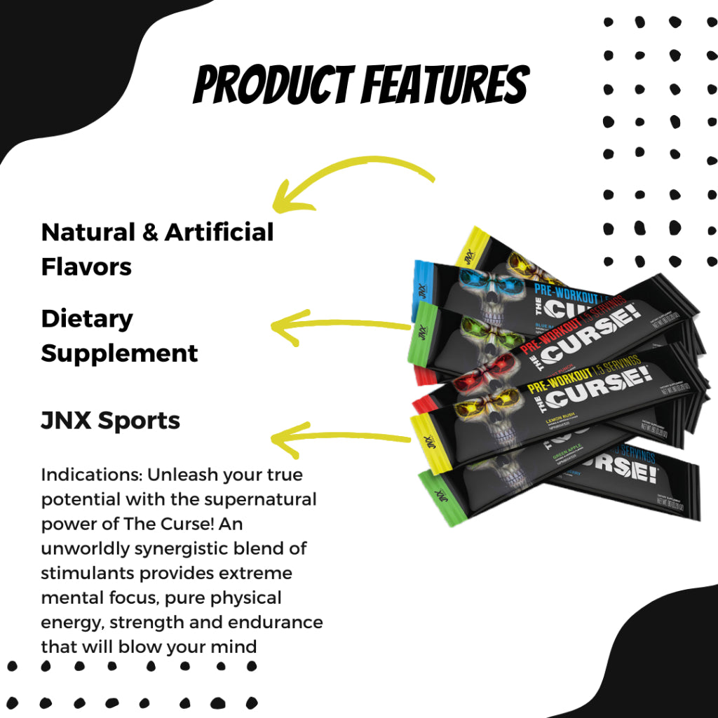 [1 serving] JNX Sports, The Curse! Pre Workout - The Ripper! Fat Burner - The Shadow! HardCore Preworkout Sample - Ultimate Sup Singapore