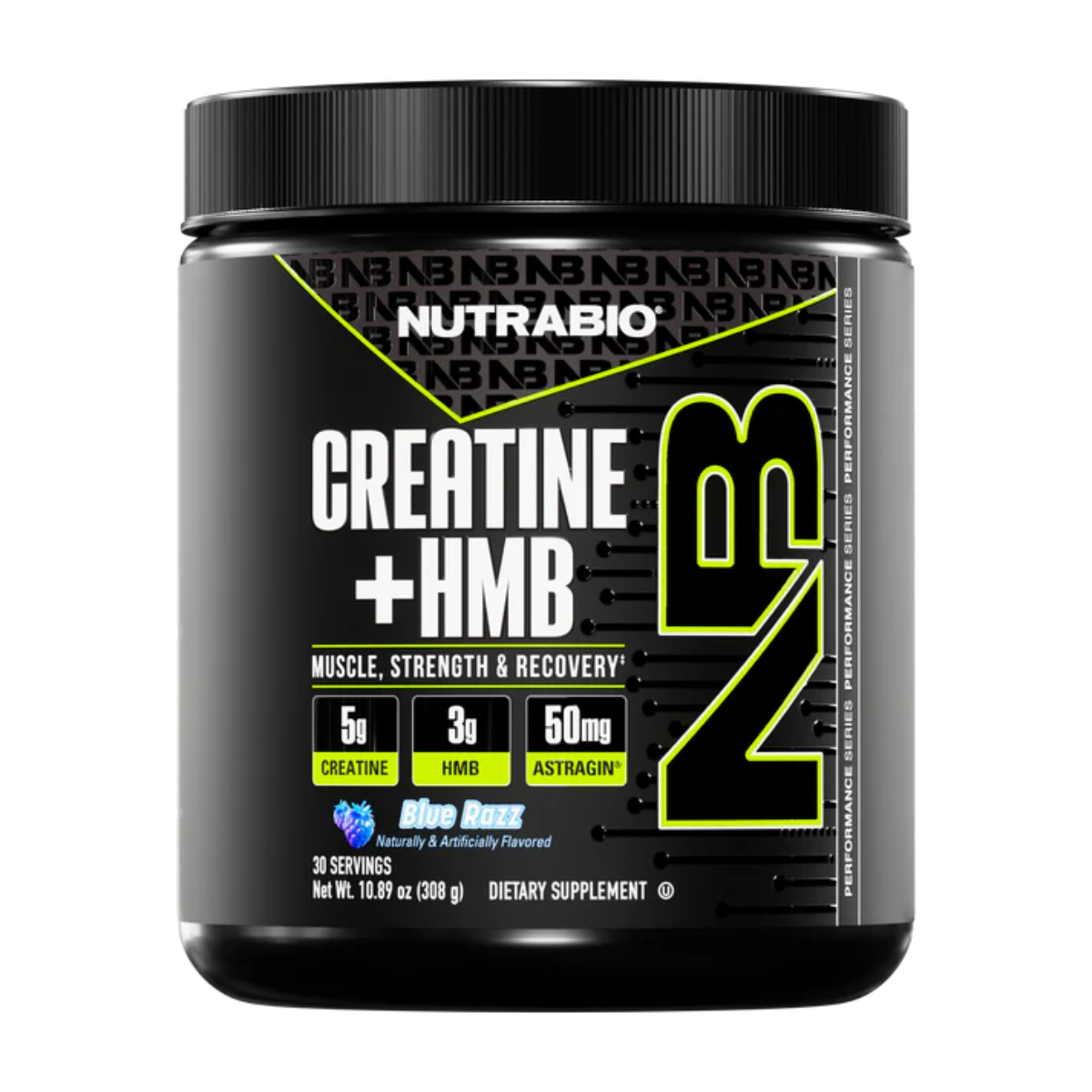 NutraBio, Monohydrate Creatine+ HMB, Micronized Powder, Fast Absorption and Maxizimes Muscle, 30ser
