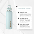 Frost Vial, 600ml, Thermal Flask Insulated Stainless Steel Water Bottle, Double Layer, Threadless Lid - Ultimate Sup - Ultimate Sup Singapore