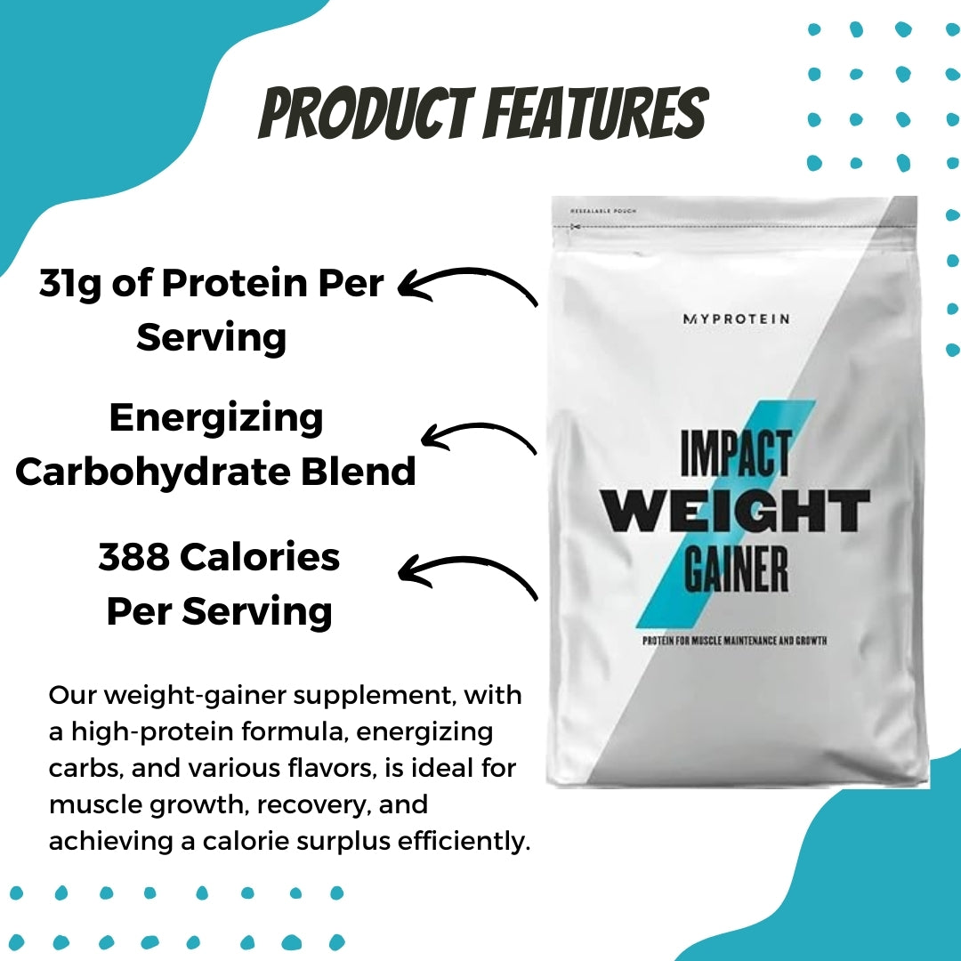 Myprotein Impact Weight Gainer Blend Build Muscle & Gain Weight, Mass Gainer For Strength & Size, Dietary Supplement, 1 - 2.5kg - Ultimate Sup Singapore