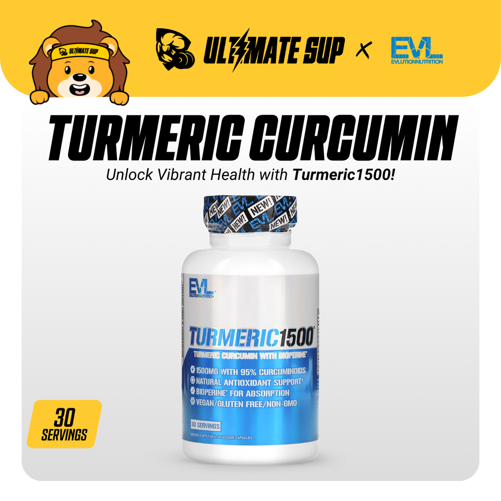 EVLution Nutrition, Turmeric1500 | Turmeric Curcumin with Bioperine, Fast Absorption, Anti Inflammatory, Antioxidant, For Digestive Skin Muscle Immunity Liver & Joint Support | 90 Veggie Capsules