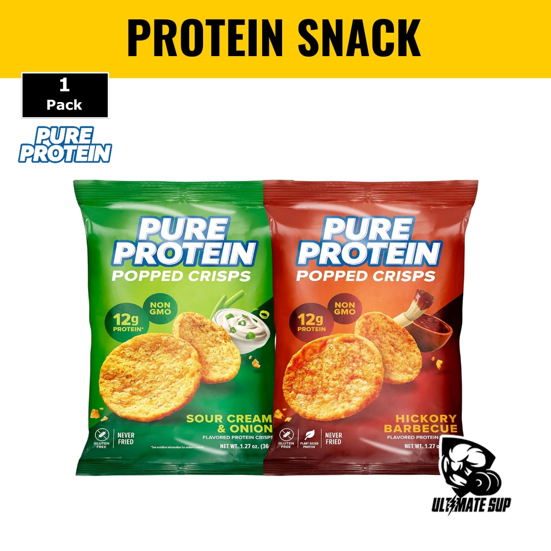 Pure Protein Popped Crisps, 12g Protein, Low Sugar, Healthy Snack, Gluten Free, Non-GMO, Various Flavors, 3-12 packs - Ultimate Sup Singapore