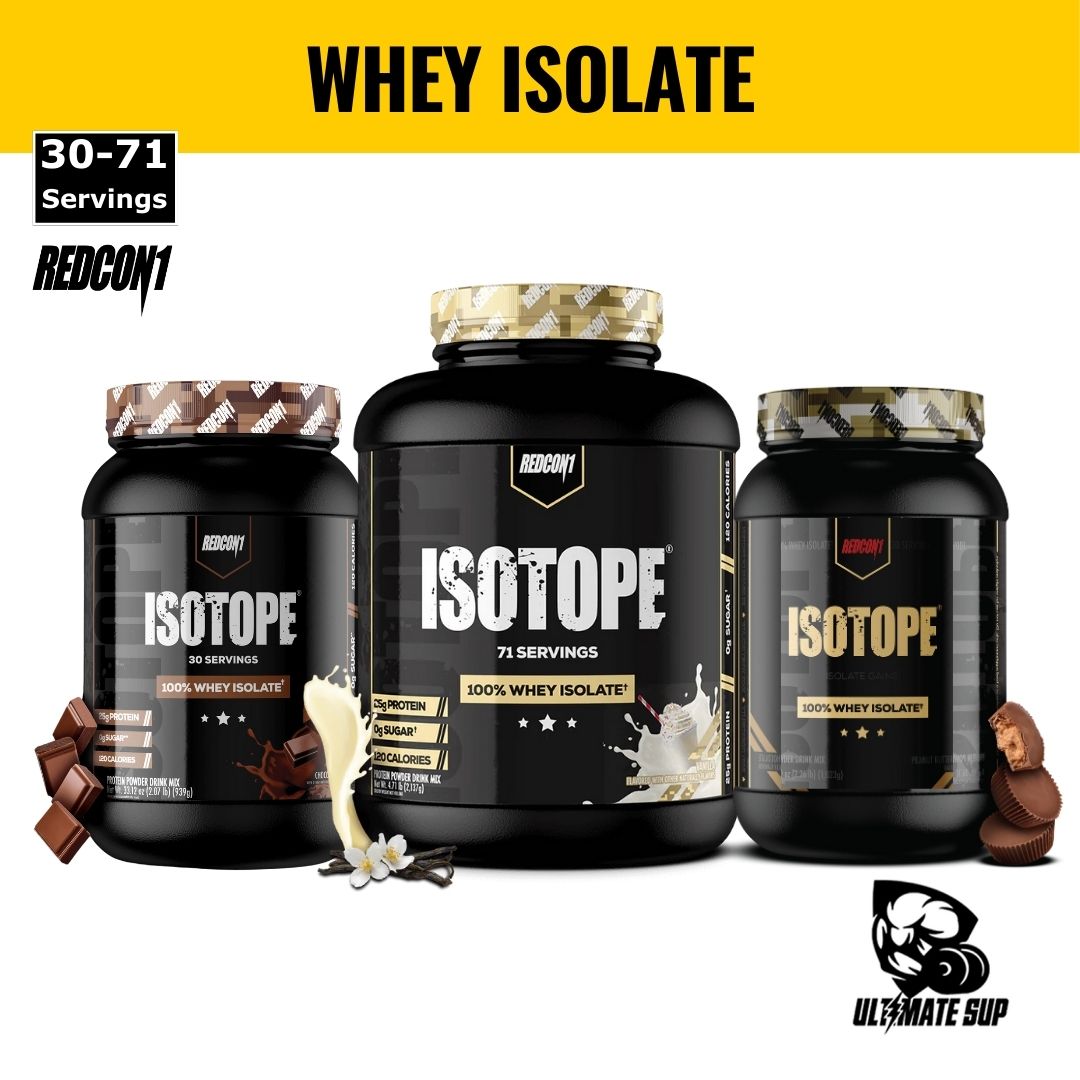 Redcon1, Isotope 100% Whey Isolate, Muscle Growth, Lactose Free, Various Flavours, 2lbs (907g)/ 5lbs (2.27kg) - Ultimate Sup Singapore