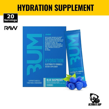 Raw Nutrition, CBUM Hydrate, Electrolyte Powder, Electrolyte Replacement, Non Stim Hydration Supplement, 20 Sticks - Ultimate Sup Singapore