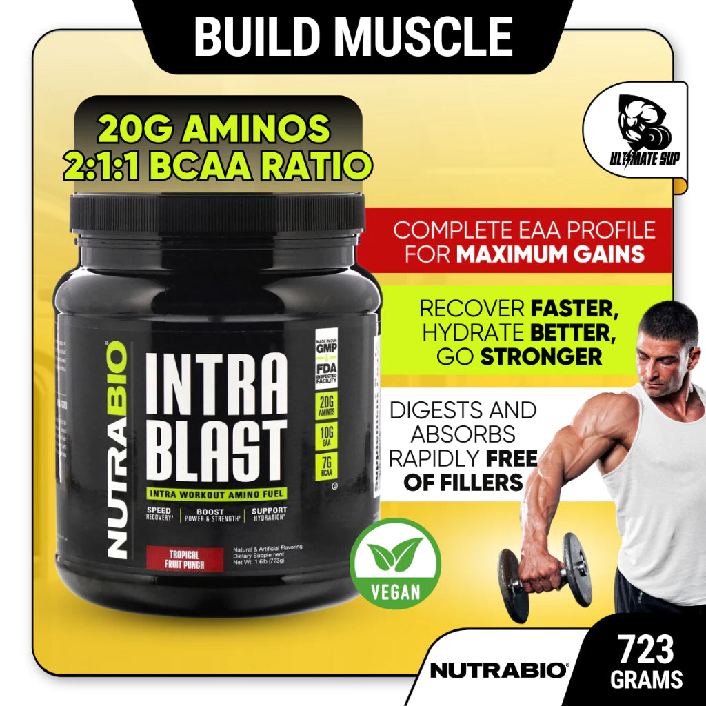 NutraBio Labs, Intra Blast, Intra Workout, Muscle Recovery, Power & Hydration, Amino Acid, Vegan, Various Flavors, 723g