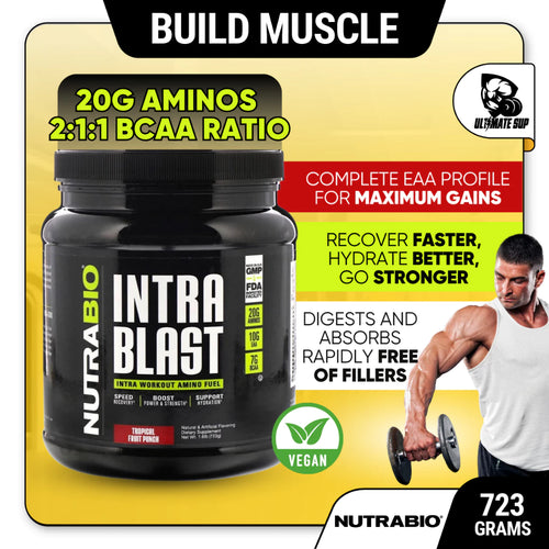 NutraBio Labs, Intra Blast, Intra Workout, Muscle Recovery, Power & Hydration, Amino Acid, Vegan, Various Flavors, 723g