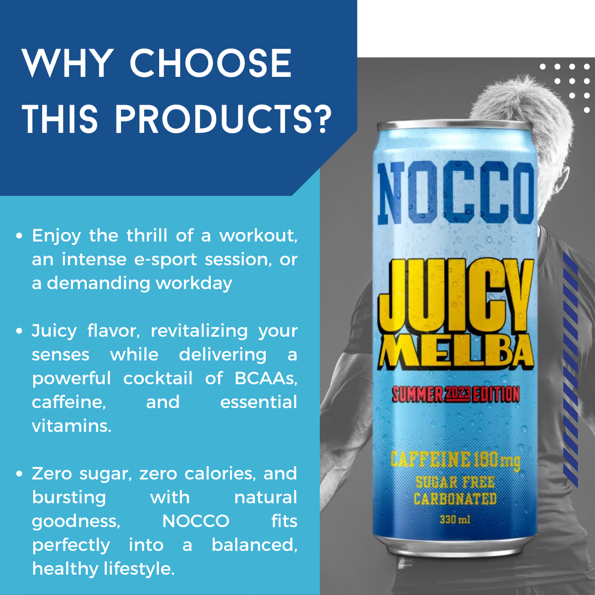 Nocco, Energy Drink, Sugar Free, Caffeine, Muscle Recovery, 330ml, 6-24 Cans - Ultimate Sup Singapore