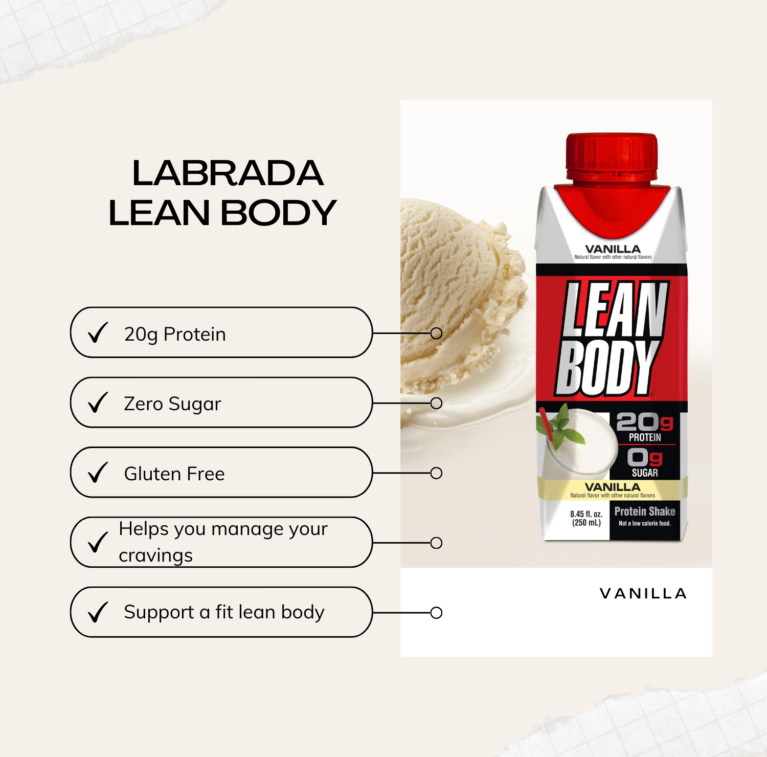 Labrada, Lean Body Ready-to-Drink Protein Shake, 8.5oz - Ultimate Sup Singapore