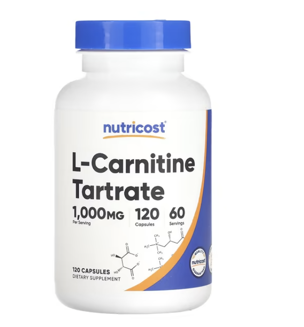 Nutricost, L-Carnitine Tartrate, Fat Burner, Boost Energy & Recovery, 1,000 mg, 120 -240 Caps (500 mg per Capsule) - Ultimate Sup Singapore