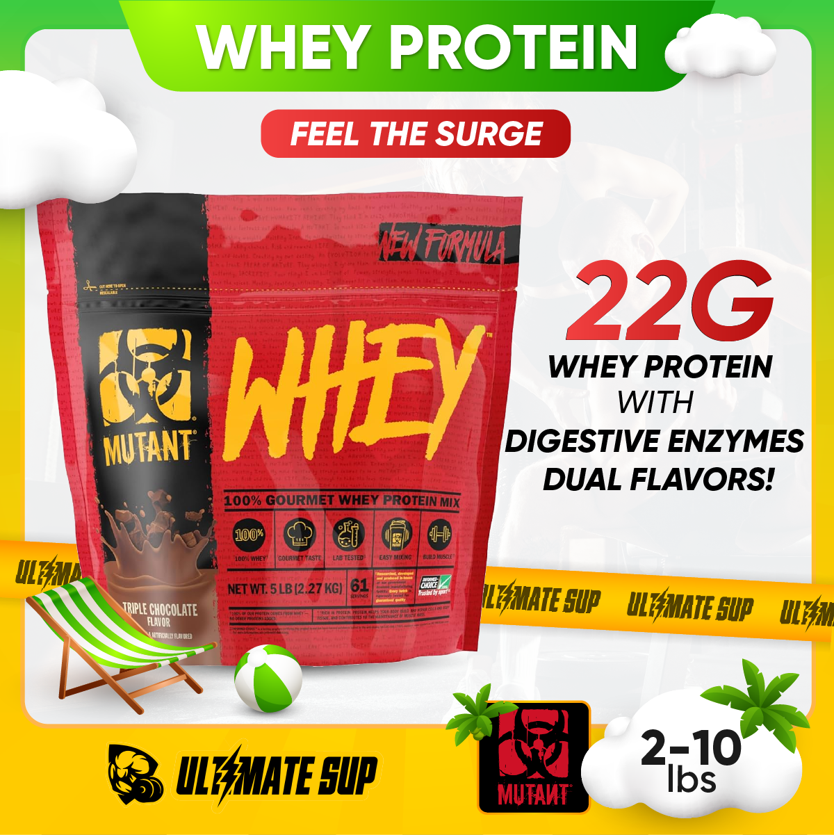 Mutant, WHEY, 2-10 lbs - Ultimate Sup Singapore