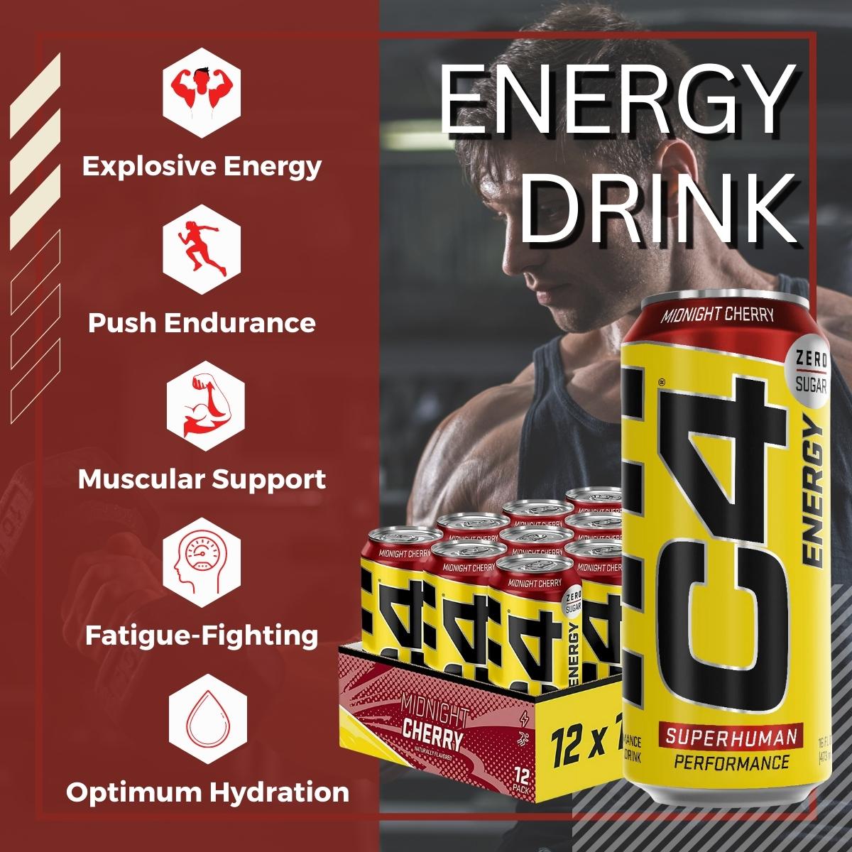 Cellucor C4 Original Energy Drink, Enhance Endurance, Performance and Muscle Support, Hydration, 16oz, 3-12 cans - Ultimate Sup Singapore