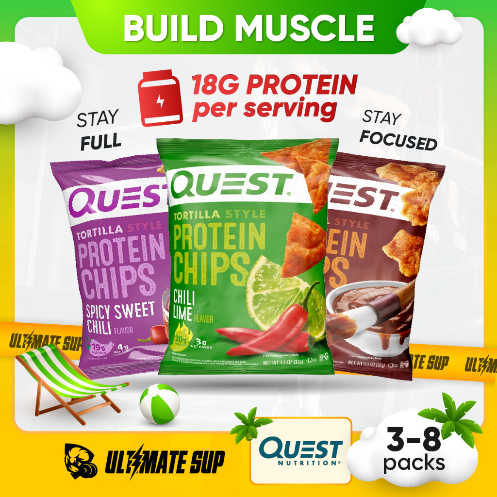 Quest Nutrition, Protein Chips, 3 Packs - 8 Packs, 32g Each - Ultimate Sup Singapore