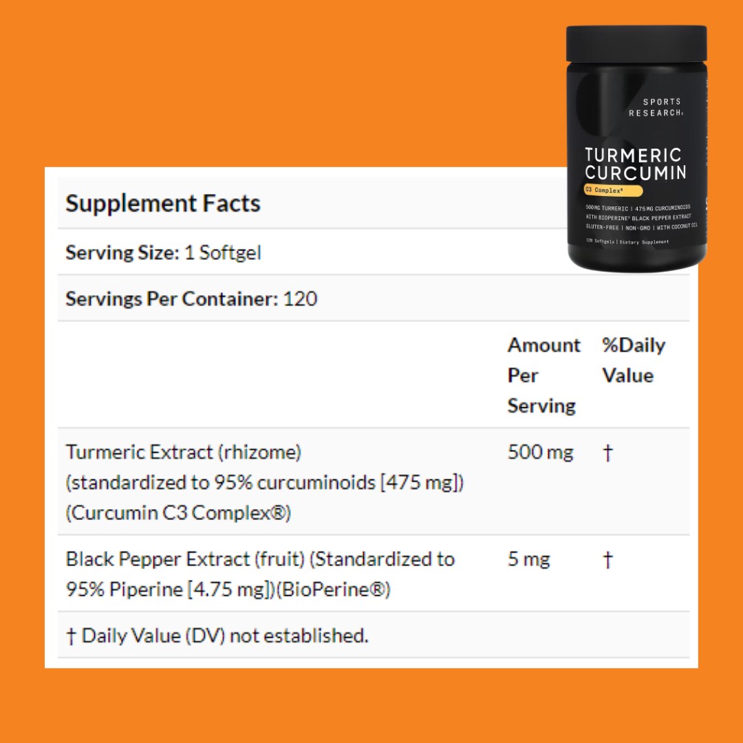 Sports Research, Turmeric Curcumin C3 Complex 500mg, 120 Softgels - Ultimate Sup Singapore