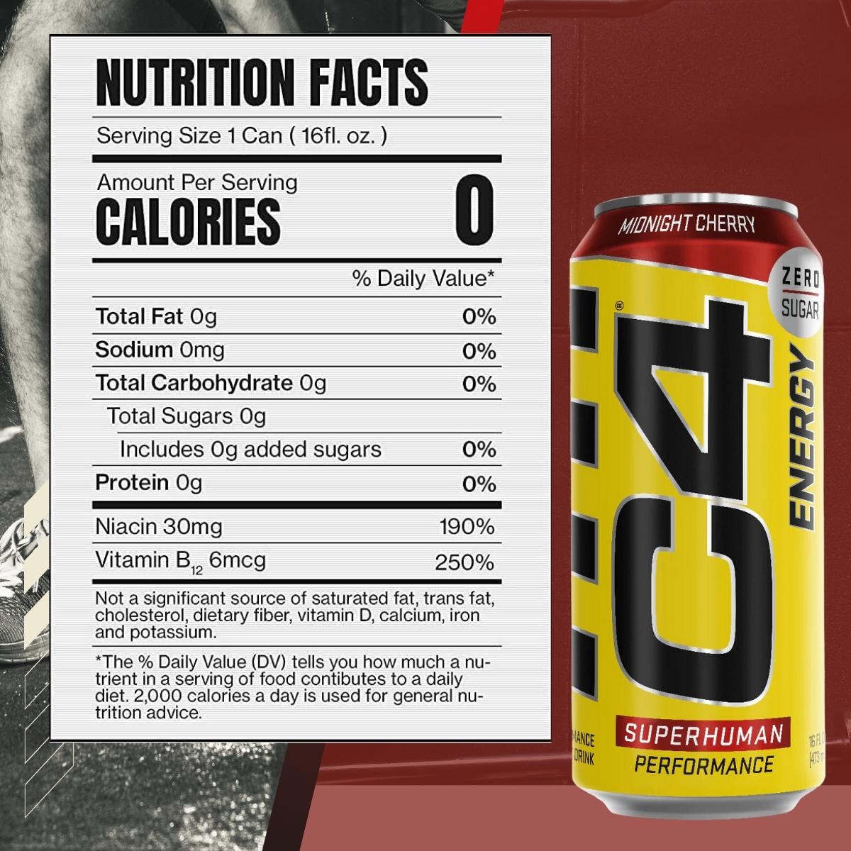 Cellucor C4 Original Energy Drink, 16oz, 3-12 cans