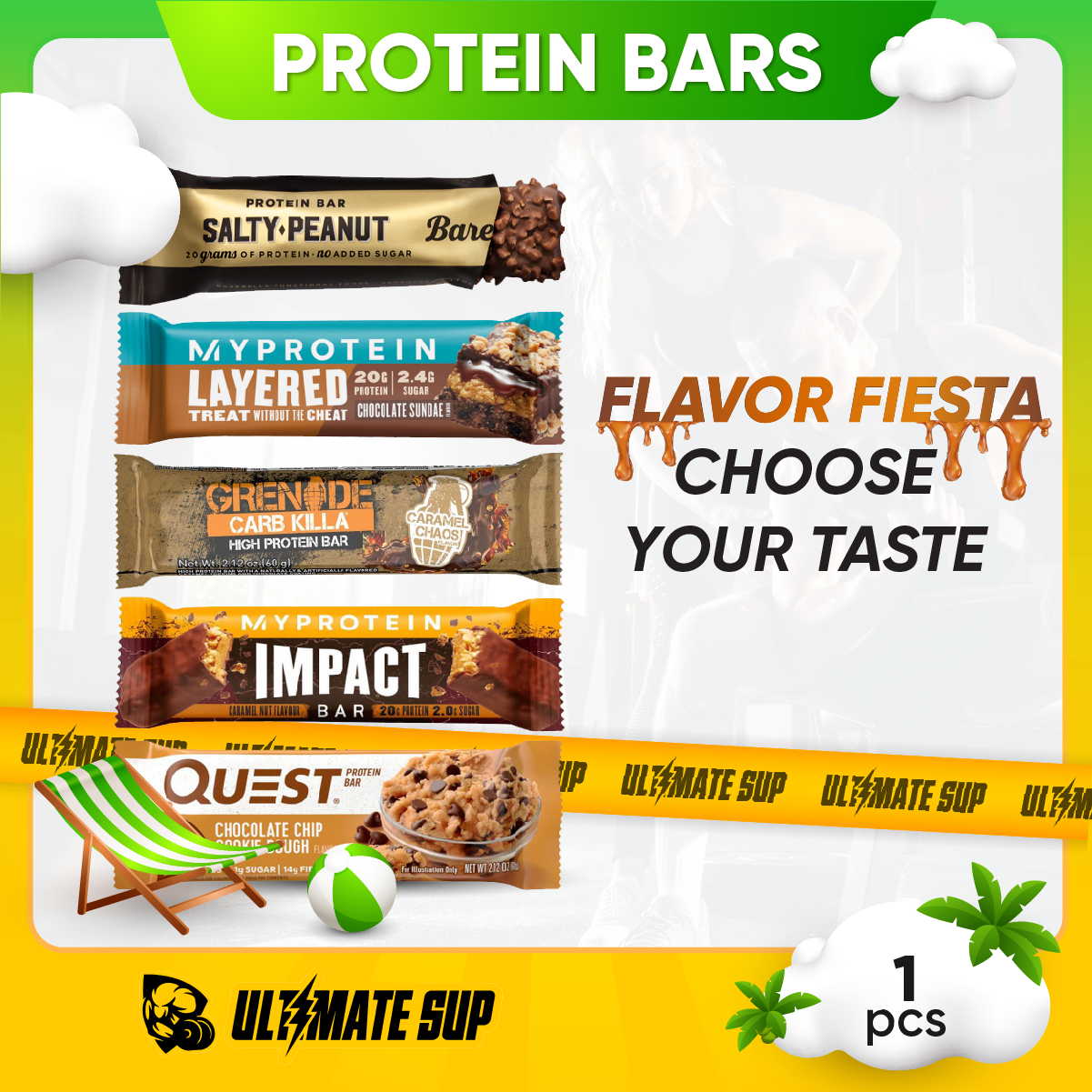 Protein Bar Low Carb, Various Brands and Assorted Flavors, 1pcs - Ultimate Sup Singapore