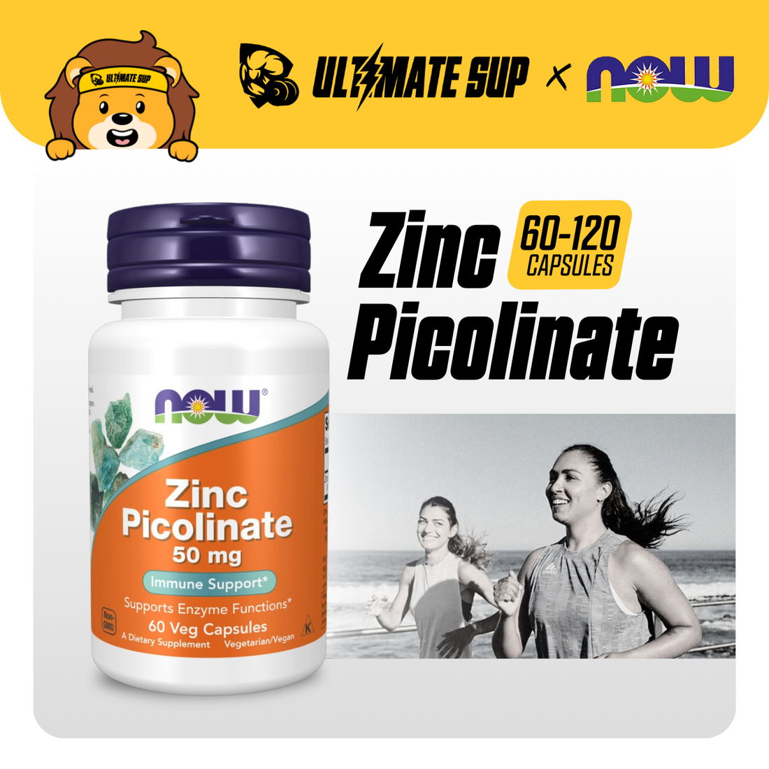 Now Foods, Zinc Picolinate, 50 mg, 60 -120 VegCaps/ Servings - Ultimate Sup Singapore