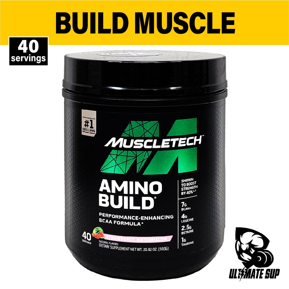 Muscletech Amino Build, BCAA, Amino Acid + Electrolyte Powder, Support Muscle Recovery, Build Muscle, 593g - Ultimate Sup Singapore