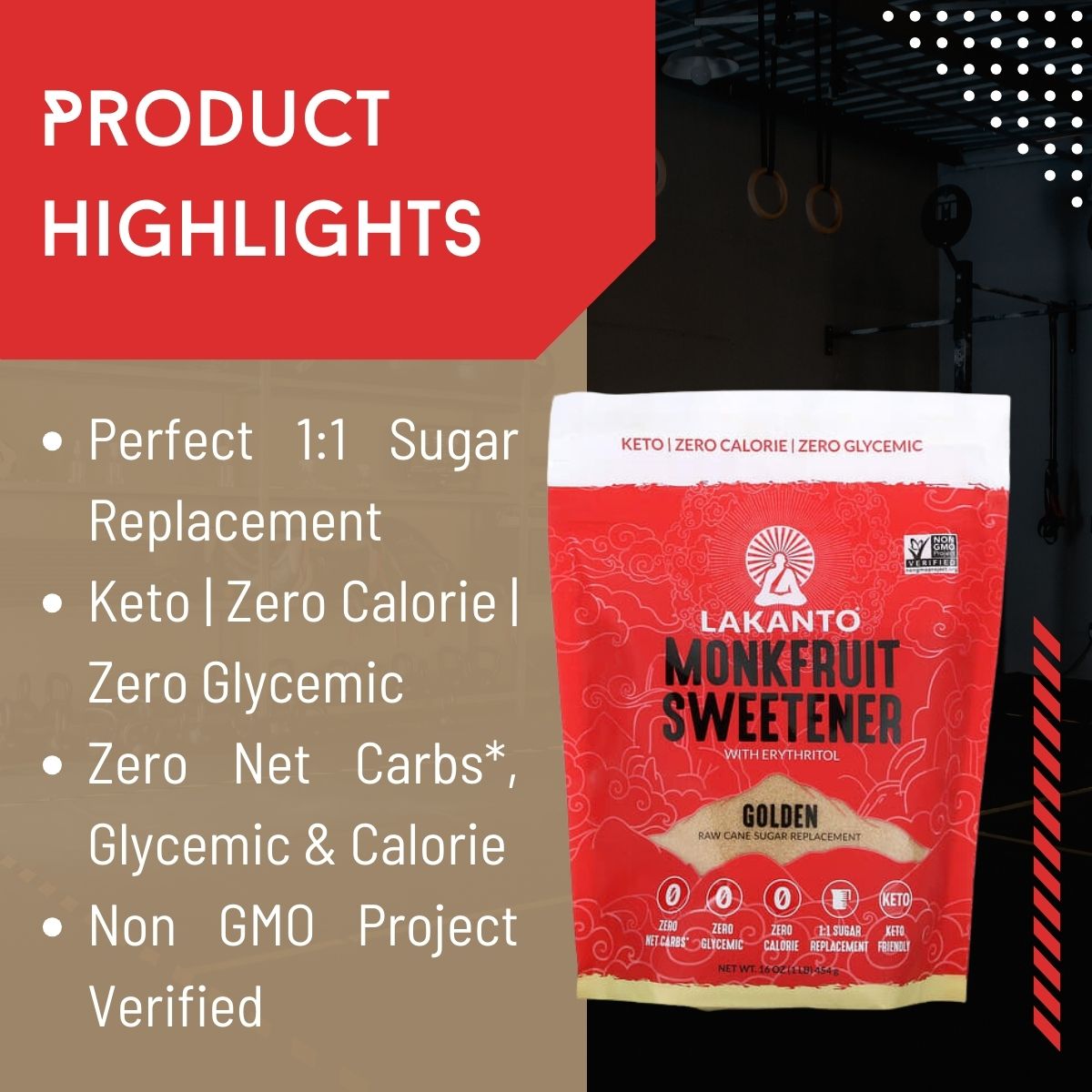 Lakanto, Monkfruit Sweetener with Erythritol, Golden, 8.29-16 oz - Ultimate Sup Singapore