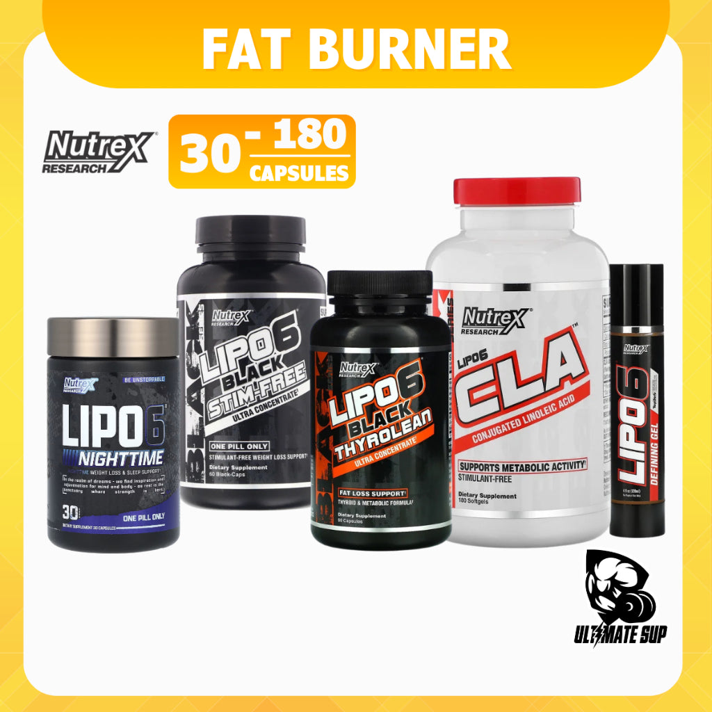 Nutrex Research LIPO-6 Black Nighttime, Fat Burner, 30 Black-Caps - Ultimate Sup Singapore