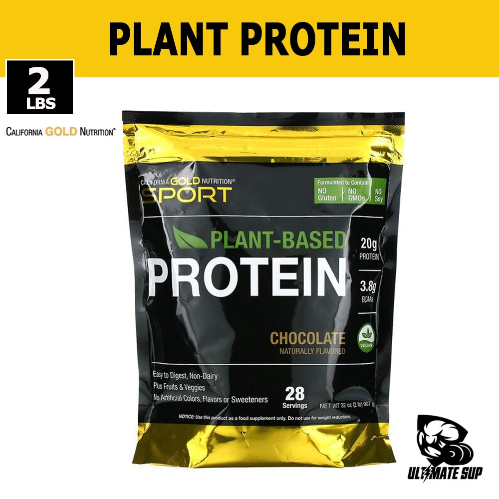 California Gold Nutrition, Chocolate Plant Based Protein - main front