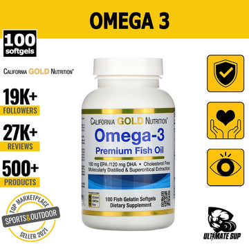 California Gold Nutrition, Omega-3, 100-240 Fish Gelatin Softgels - Ultimate Sup Singapore