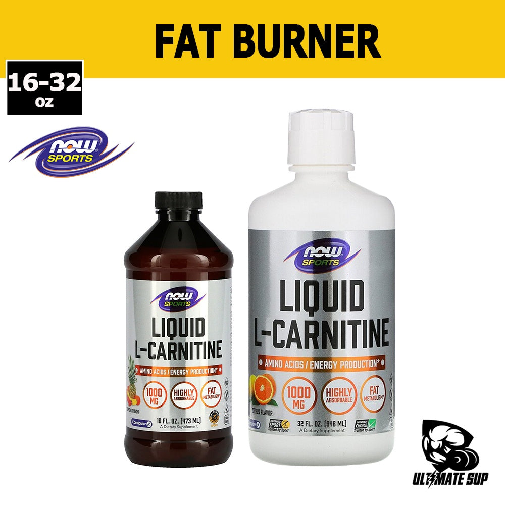 Now Sports Liquid L-Carnitine To Build Muscle, Support Fat Burning, 1000mg, 16 oz (473ml) - 32 oz (946ml) - Ultimate Sup Singapore