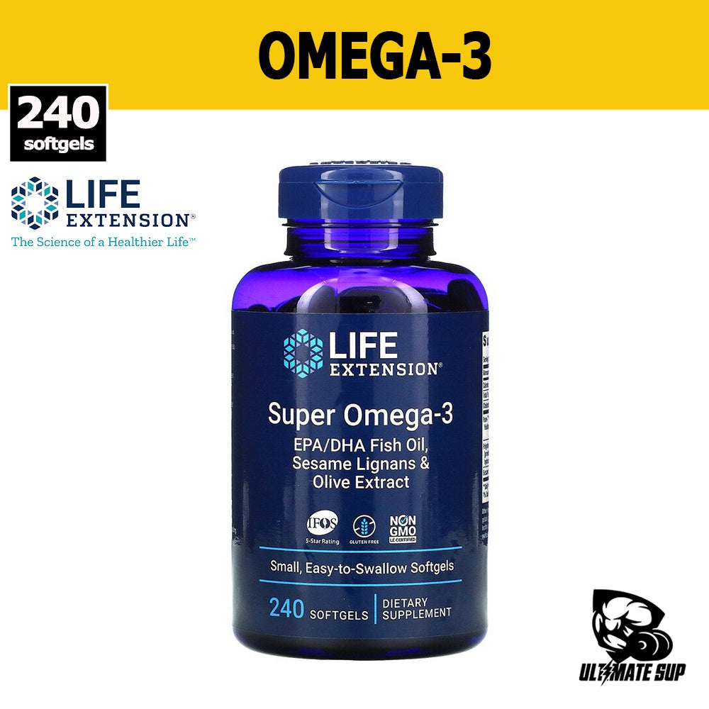 Life Extension Super Omega-3, 180 EPA/120DHA Fish Oil, 240 Softgels - Ultimate Sup Singapore