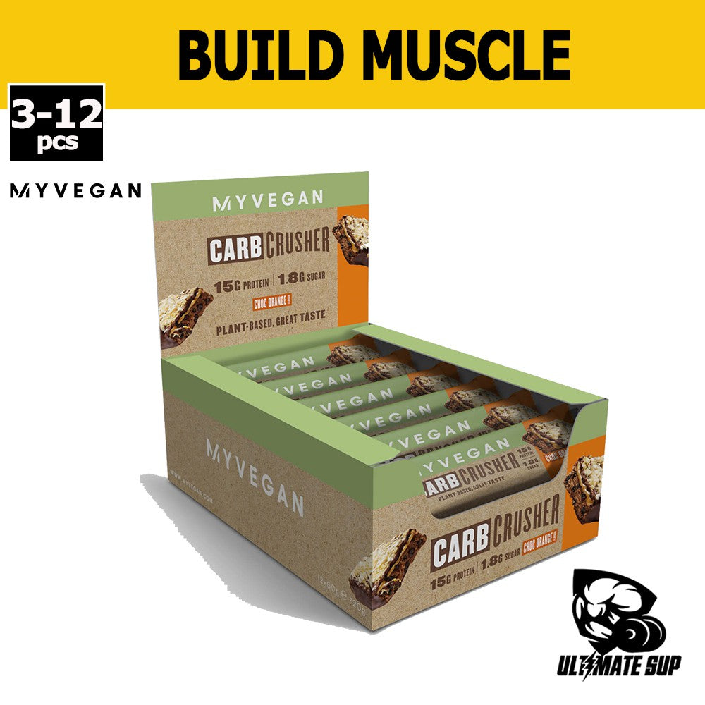 Myprotein Vegan Carb Crusher Protein Bar | Plant-powered Protein & Low Sugar | Vegan Friendly | Grow Muscle & Keep Fit