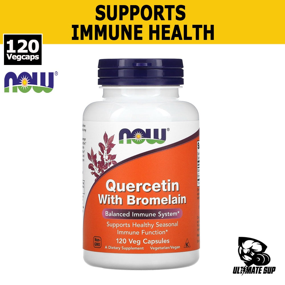 NOW Foods, Quercetin with Bromelain, Supports Immune System, 120 Veg Capsules - Ultimate Sup Singapore