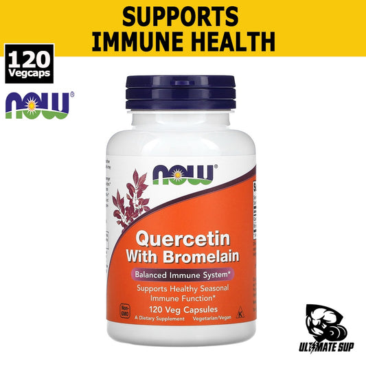 NOW Foods, Quercetin with Bromelain, Supports Immune System, 120 Veg Capsules - Ultimate Sup Singapore