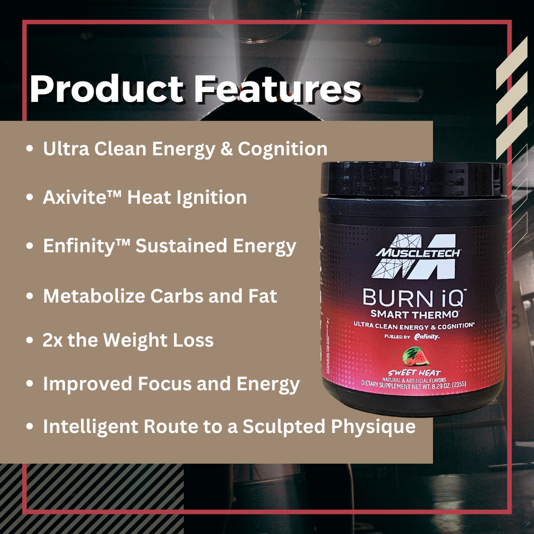 MuscleTech, Burn iQ, Smart Thermo, Cognitive & Memory Formulas, Sweet Heat, 8.29 oz (235 g) - Ultimate Sup Singapore