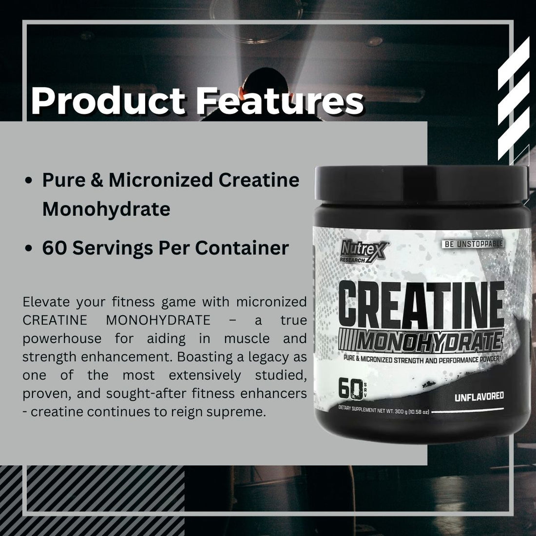 Nutrex Research, Creatine Monohydrate, 300 - 1000g - Ultimate Sup Singapore