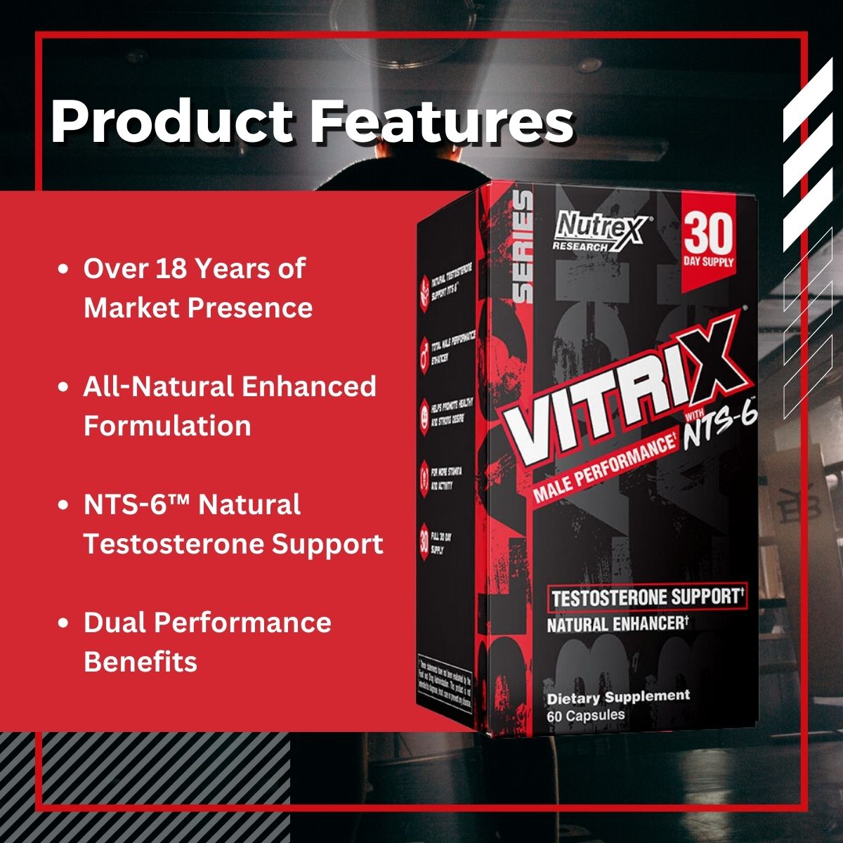 Nutrex Research, Black Series, Vitrix With NTS-6, 60 Capsules - Ultimate Sup Singapore