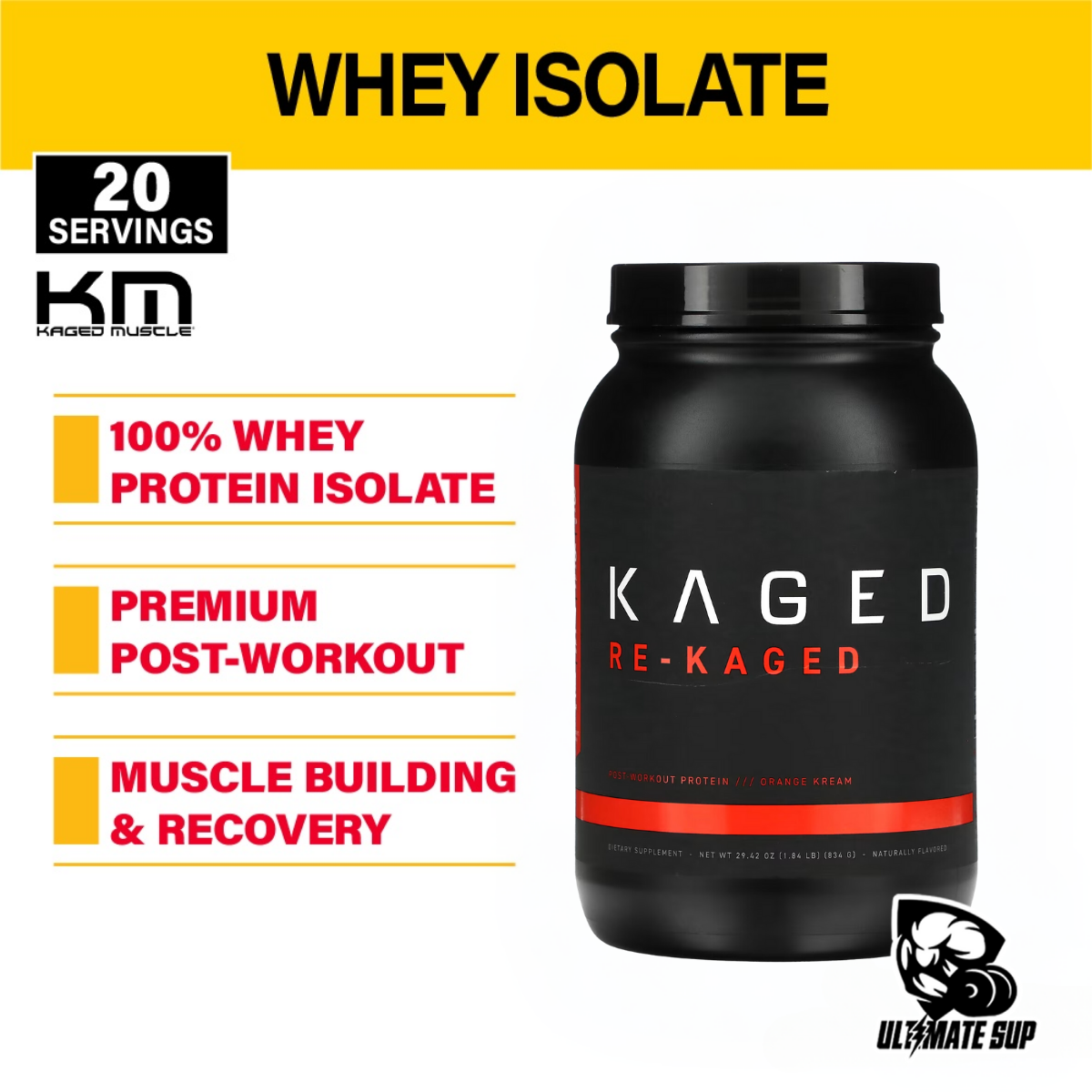 Kaged Muscle Re-Kaged Premium Whey Protein 2lbs - Ultimate Sup Singapore