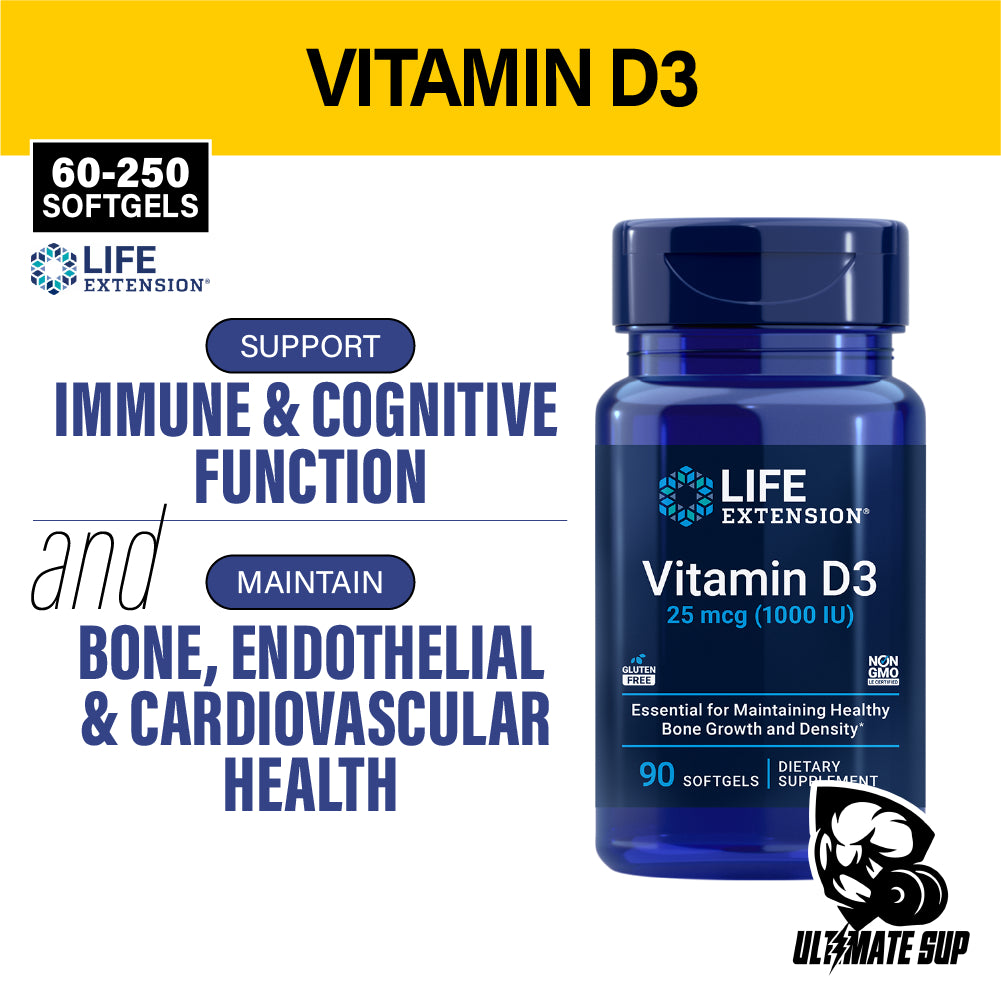 Life Extension, Vitamin D3, 60-250 Softgels - Ultimate Sup Singapore