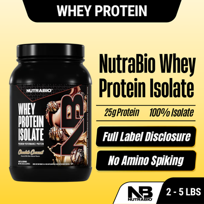 NUTRABIO Whey Protein Isolate Full Label Disclosure Muscle Recovery Protein Powder 2Lb 5Lb