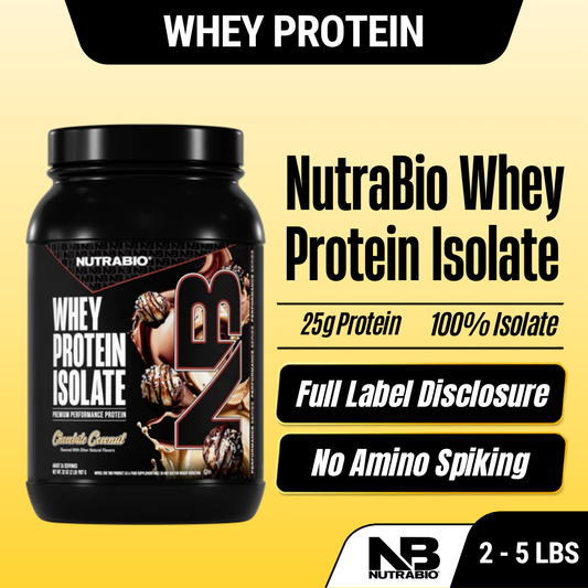 NUTRABIO Whey Protein Isolate Full Label Disclosure Muscle Recovery Protein Powder 2Lb 5Lb