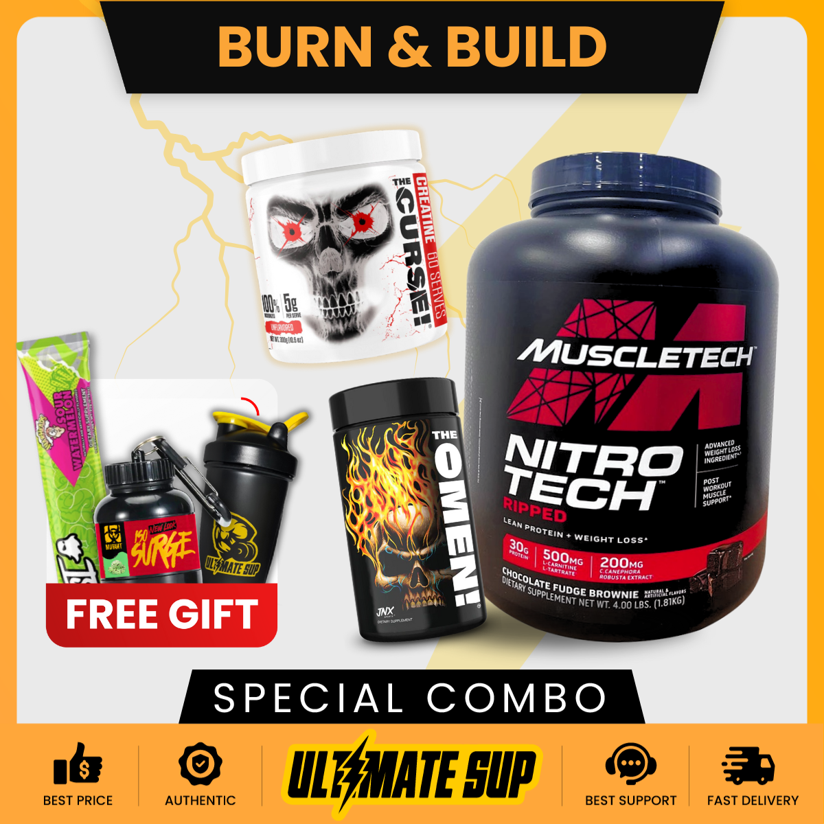 Ultimate, Burn & Build Stack, Muscle Fuel – Shred Fat, Build Muscle - Ultimate Sup Singapore