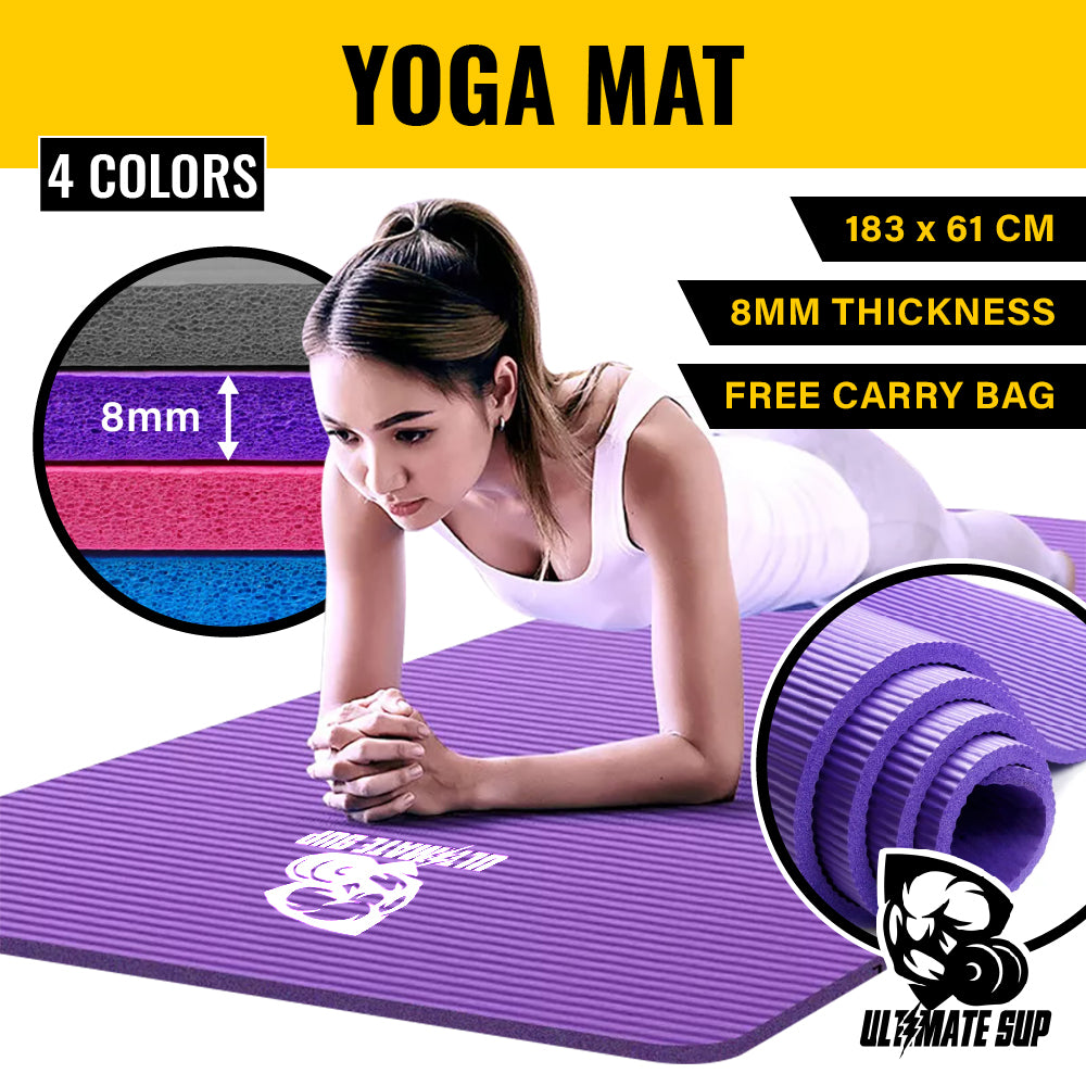 Ultimatesup NBR Yoga Mat, Yoga Mat Anti slip Mat, Waterproof Mat, Exercise Mat Pilates Mat - Ultimate Sup Singapore