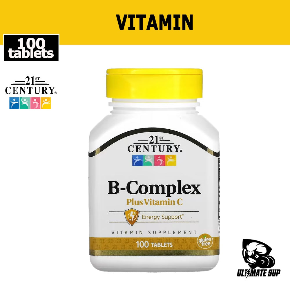 21st Century, B Complex Plus Vitamin C, Energy Support, Vitamin Supplement, 100 Tablets - Ultimate Sup Singapore