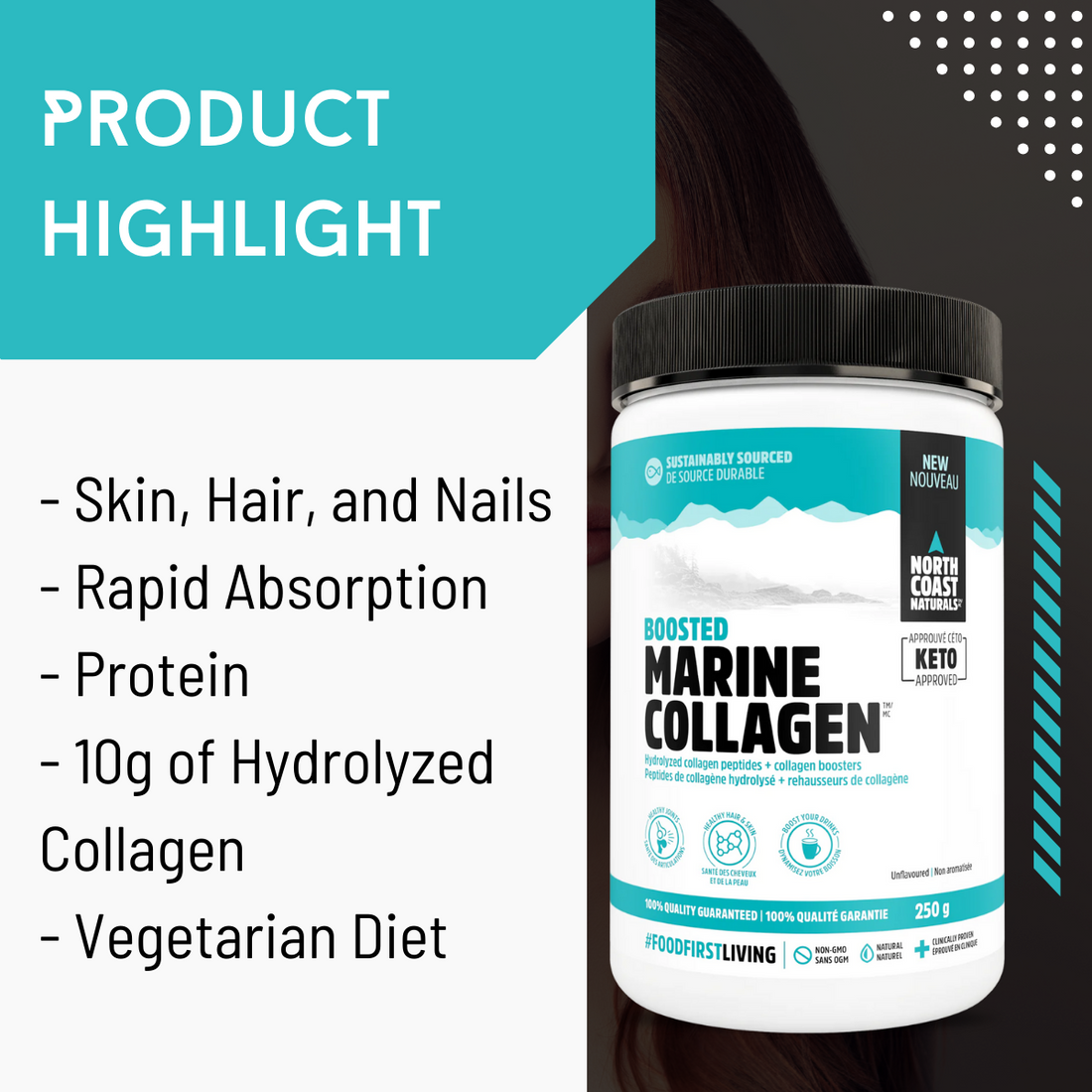 North Coast Naturals, Boosted Marine Collagen, 250g - Ultimate Sup Singapore